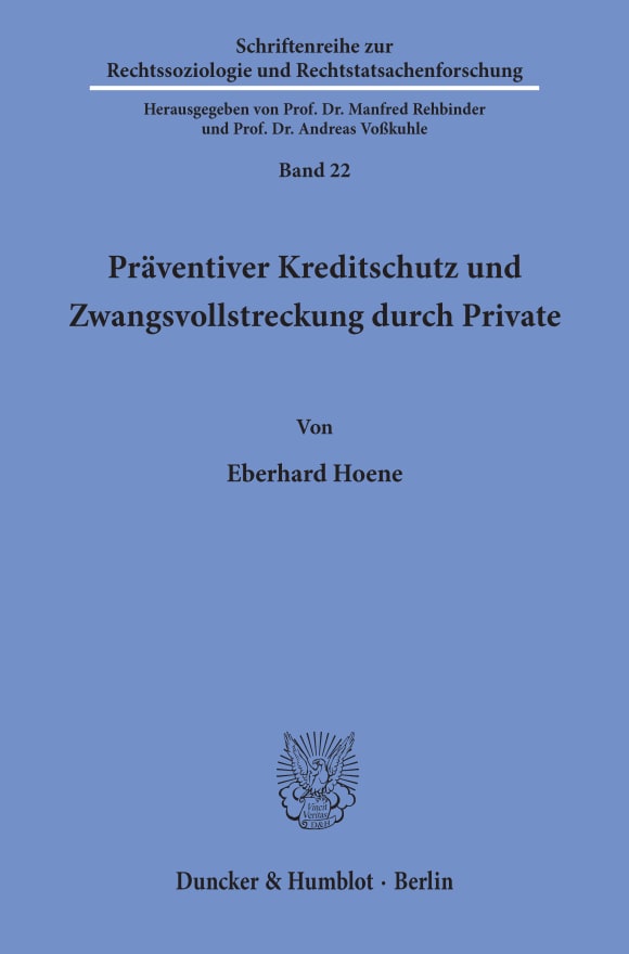 Cover Präventiver Kreditschutz und Zwangsvollstreckung durch Private