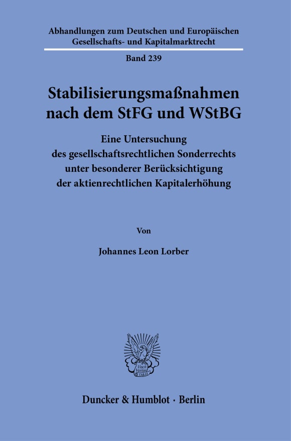 Cover Stabilisierungsmaßnahmen nach dem StFG und WStBG