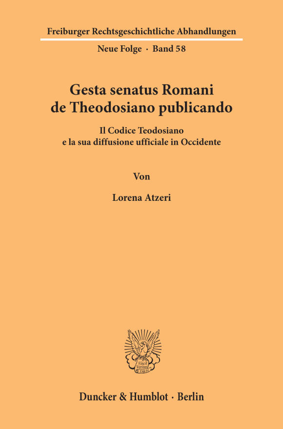 Cover Gesta senatus Romani de Theodosiano publicando