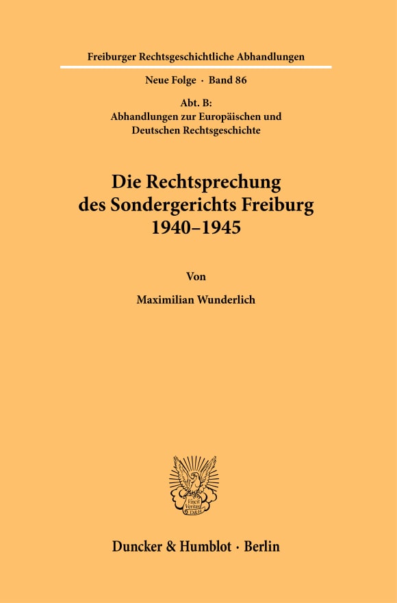 Cover Freiburger Rechtsgeschichtliche Abhandlungen. Neue Folge (FRA)