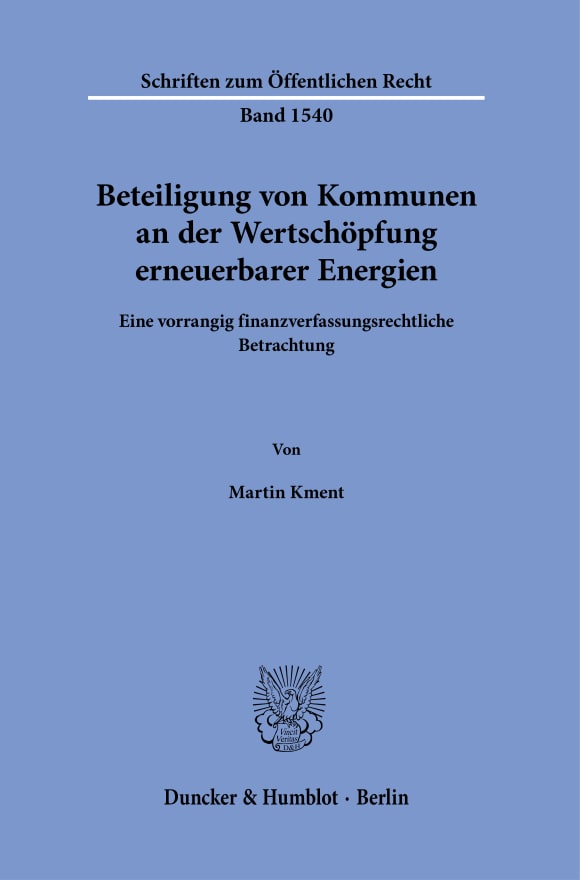 Cover Beteiligung von Kommunen an der Wertschöpfung erneuerbarer Energien