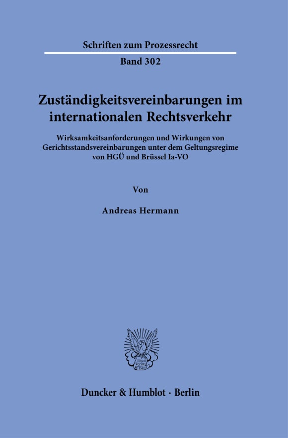 Cover Zuständigkeitsvereinbarungen im internationalen Rechtsverkehr