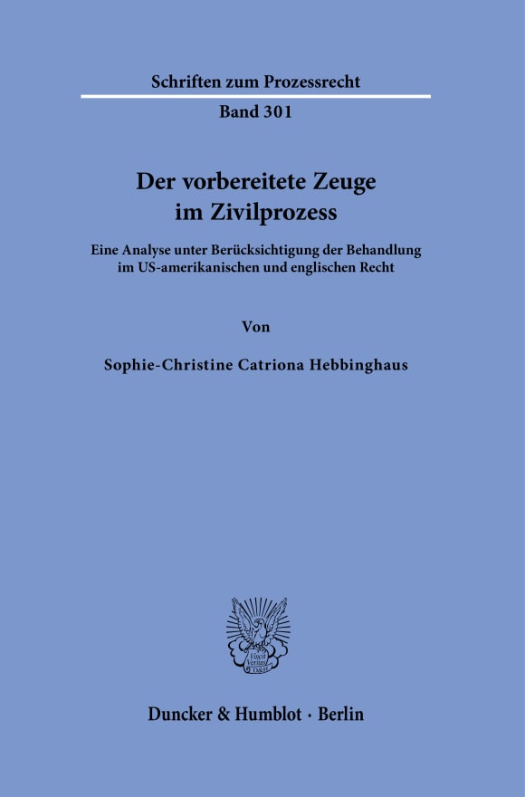 Cover Der vorbereitete Zeuge im Zivilprozess