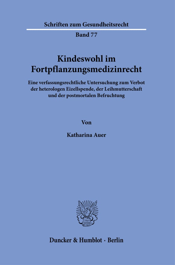 Cover Schriften zum Gesundheitsrecht (SGR)