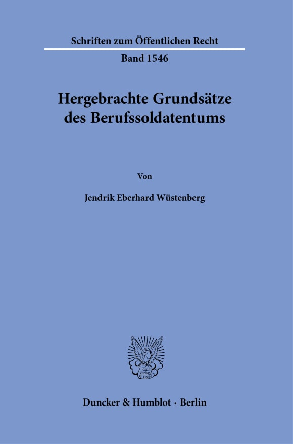 Cover Hergebrachte Grundsätze des Berufssoldatentums