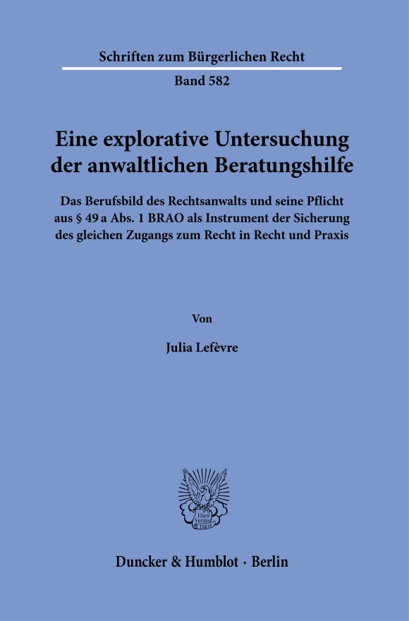 Cover Schriften zum Bürgerlichen Recht (BR)