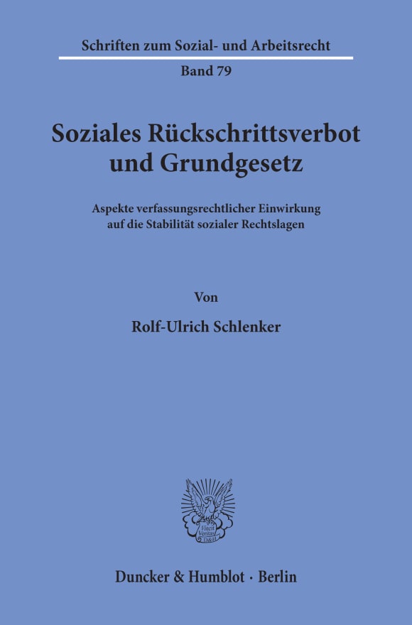 Cover Soziales Rückschrittsverbot und Grundgesetz