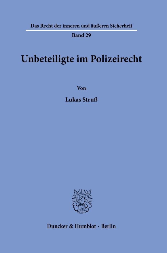 Cover Das Recht der inneren und äußeren Sicherheit (RS)