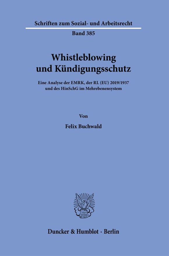 Cover Whistleblowing und Kündigungsschutz