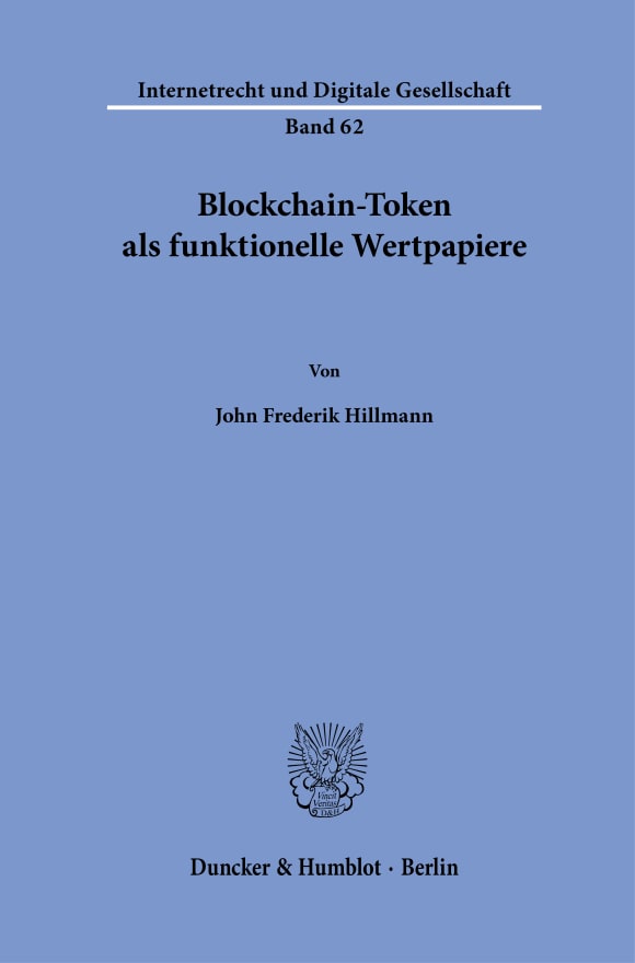 Cover Blockchain-Token als funktionelle Wertpapiere