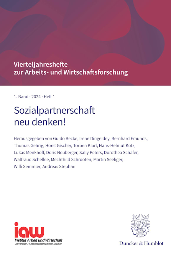 Cover Sozialpartnerschaft neu denken! (VAW 1/2024)