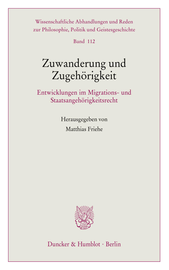 Cover Zuwanderung und Zugehörigkeit