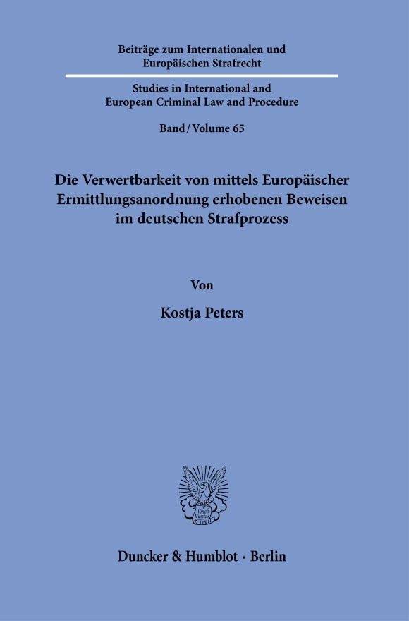 Beiträge zum Internationalen und Europäischen Strafrecht / Studies