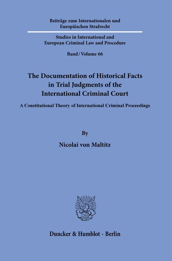 Beiträge zum Internationalen und Europäischen Strafrecht / Studies