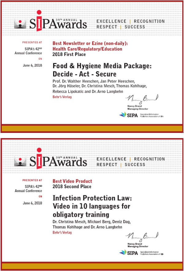 Erneut international ausgezeichnet und auf Platz 1!