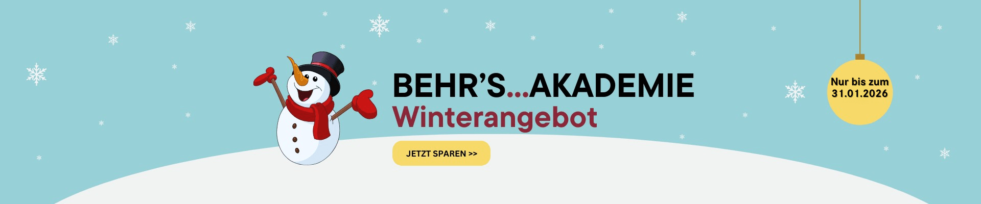 Jetzt Sparen! Winterpakete der Behr's Akademie