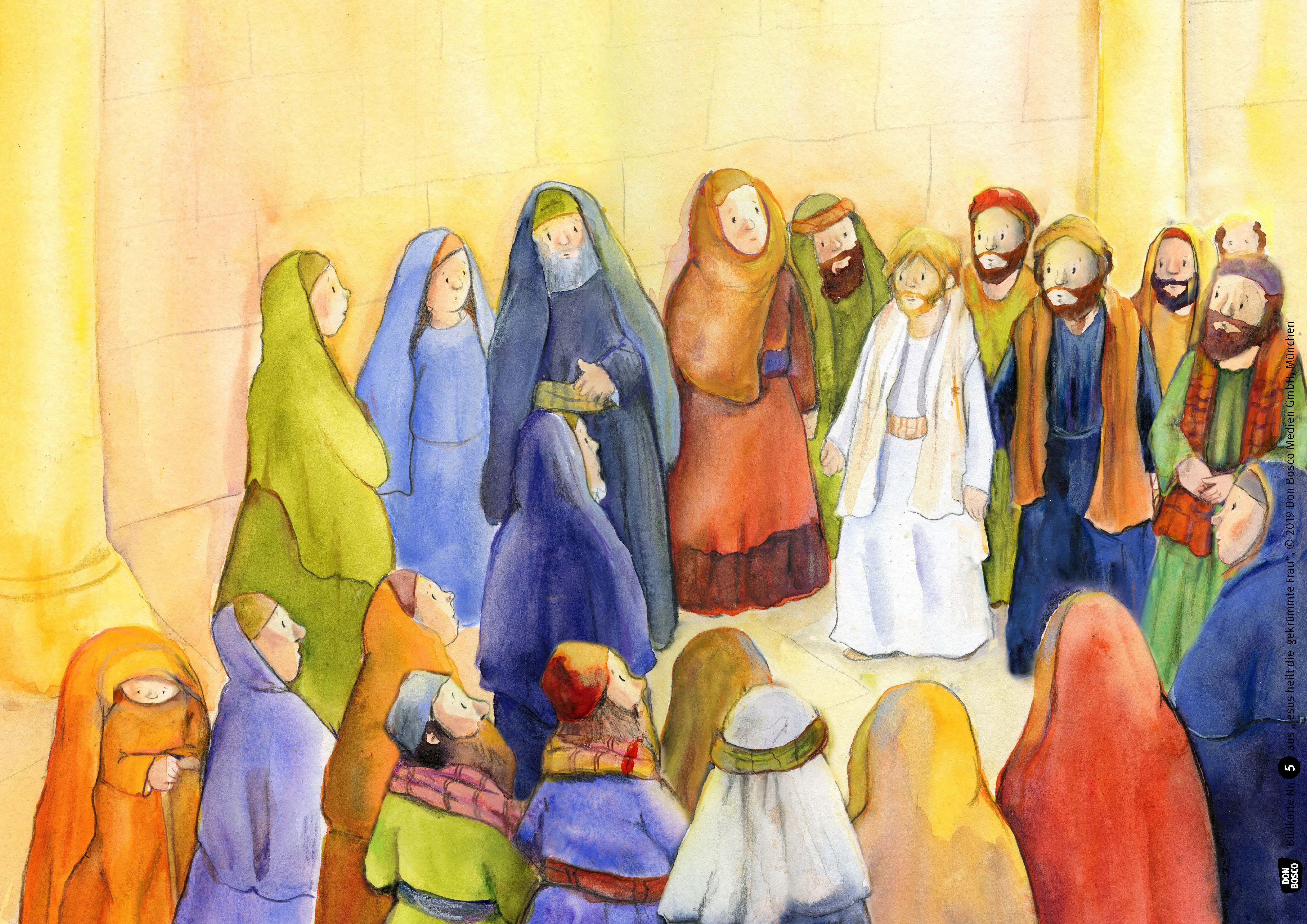 Jesus heilt die gekrümmte Frau. eKami.