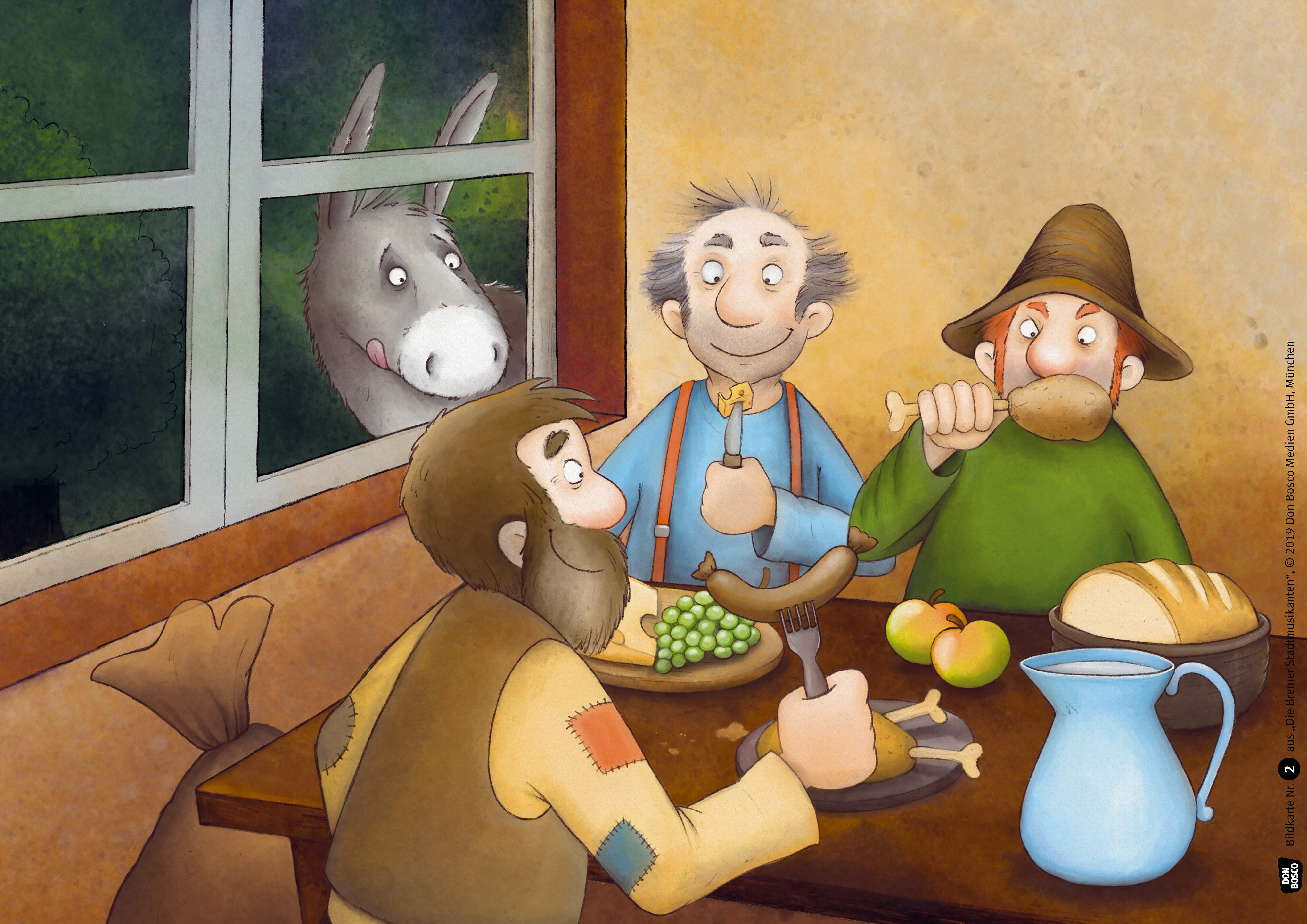 Die Bremer Stadtmusikanten Kamishibai Bildkartenset Marchen Fur Kinder Von 1 3 Kita Info Der Onlineshop Fur Erzieherinnen Und Erzieher