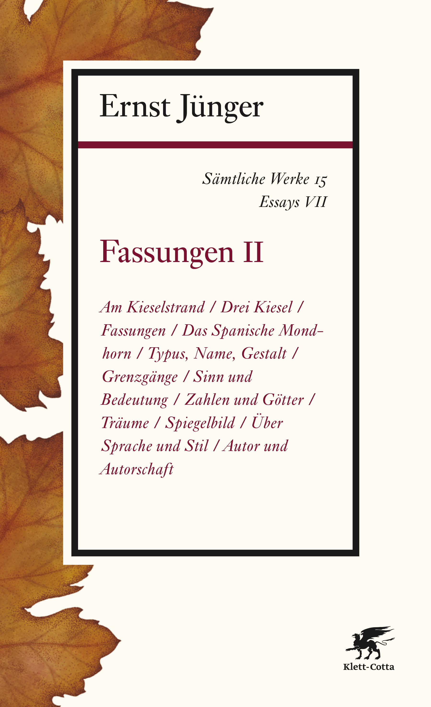 Sämtliche Werke - Band 18 von Ernst Jünger | Klett-Cotta