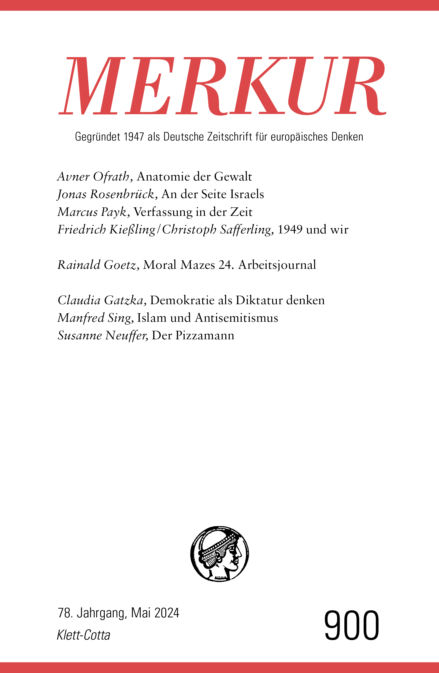 Michael Rutschky MERKUR 5/2024, Jg.78 | Klett-Cotta