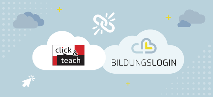 Ab sofort im BILDUNGSLOGIN: click & teach | © BILDUNGSLOGIN, C.C.Buchner Verlag, canva.com