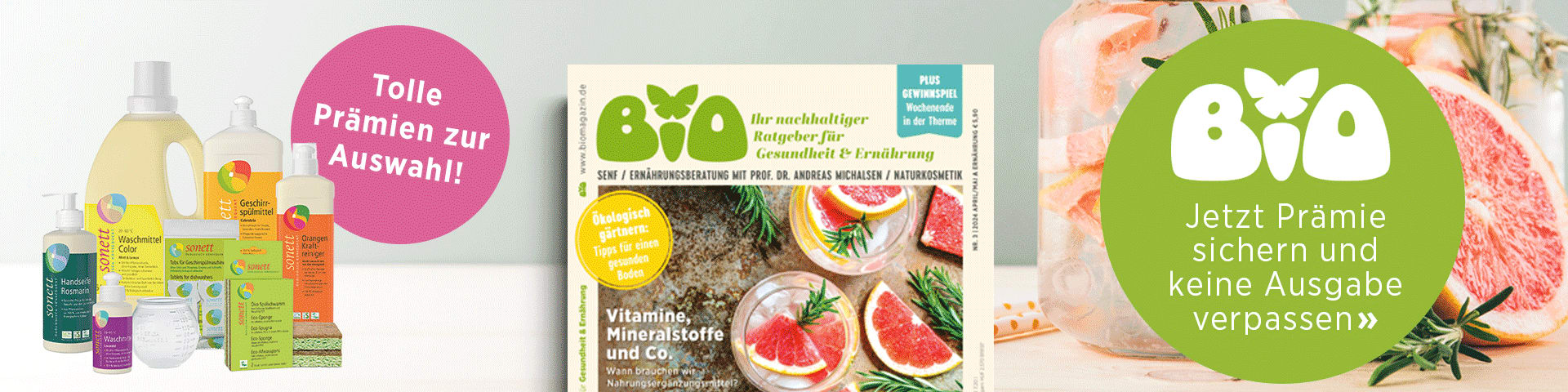 BIO Jahresabo bestellen und tolle Prämien sichern zum Beispiel ein Wellness-Teeset