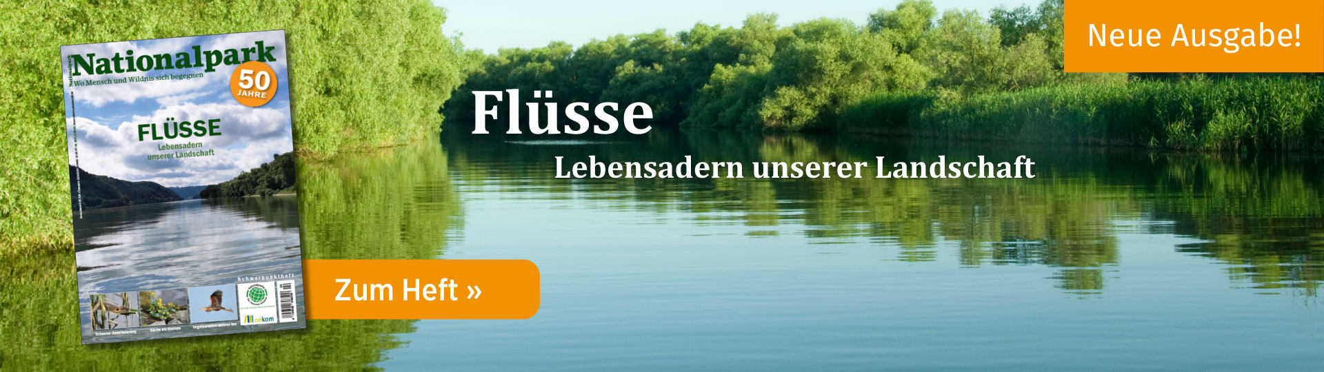 Werbebanner zur neuen Ausgabe der Zeitschrift Nationalpark 