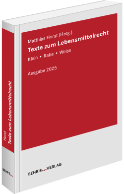 Texte zum Lebensmittelrecht Ausgabe 2025