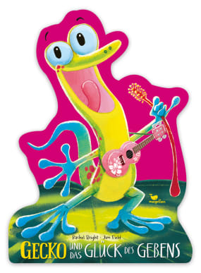 Aufsteller Gecko und das Glück des Gebens