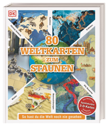 Coverbild 80 Weltkarten zum Staunen, 9783831043637