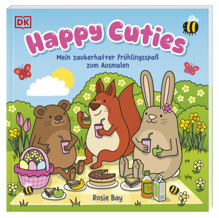 Coverbild Happy Cuties. Mein zauberhafter Frühlingsspaß zum Ausmalen von Rosie Bay, 9783831055326