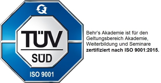 BEHR'S AKADEMIE zertifiziert nach ISO 9001:2015