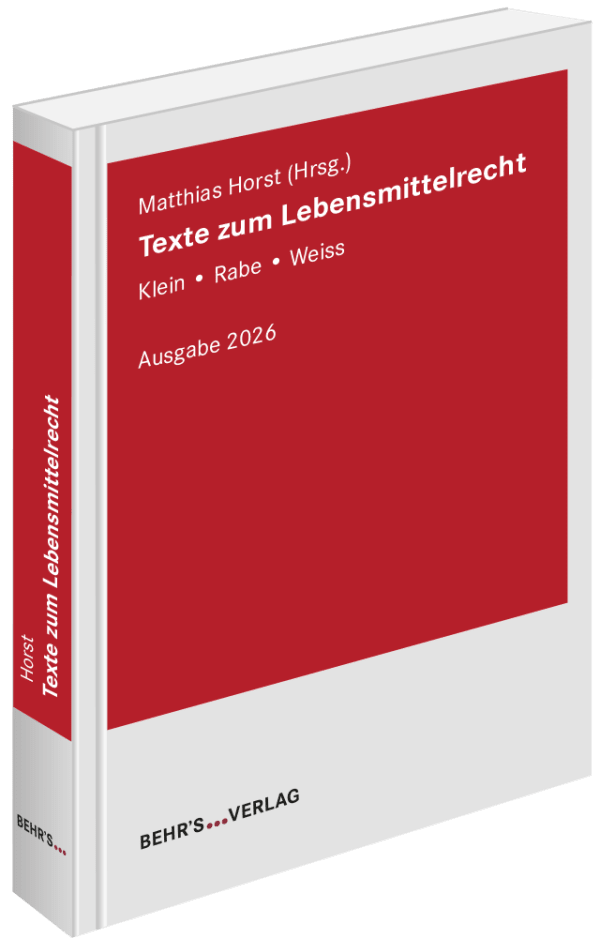 Texte zum Lebensmittelrecht Ausgabe 2026