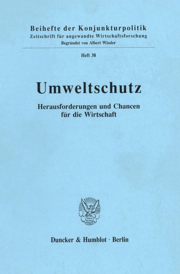 Umweltschutz  Duncker & Humblot