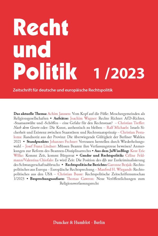 Recht und Politik (RuP) 1/2023