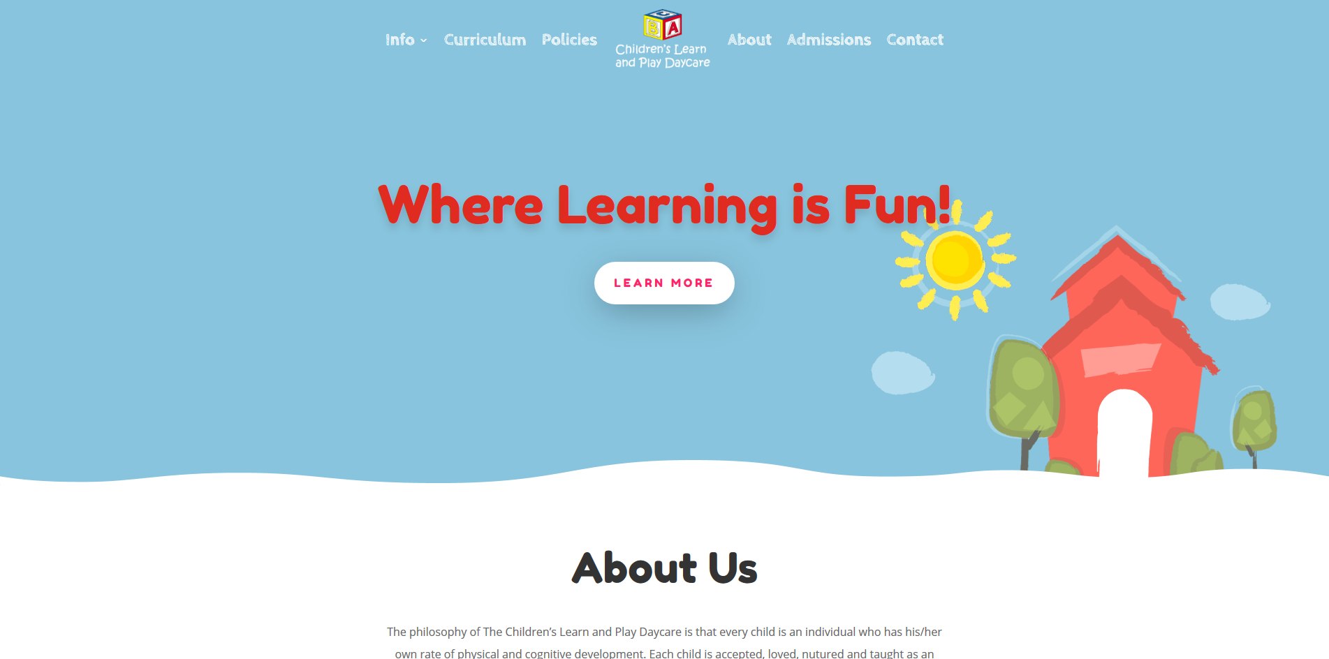 Home page for childrenslearnandplay.pappasportfolio.com