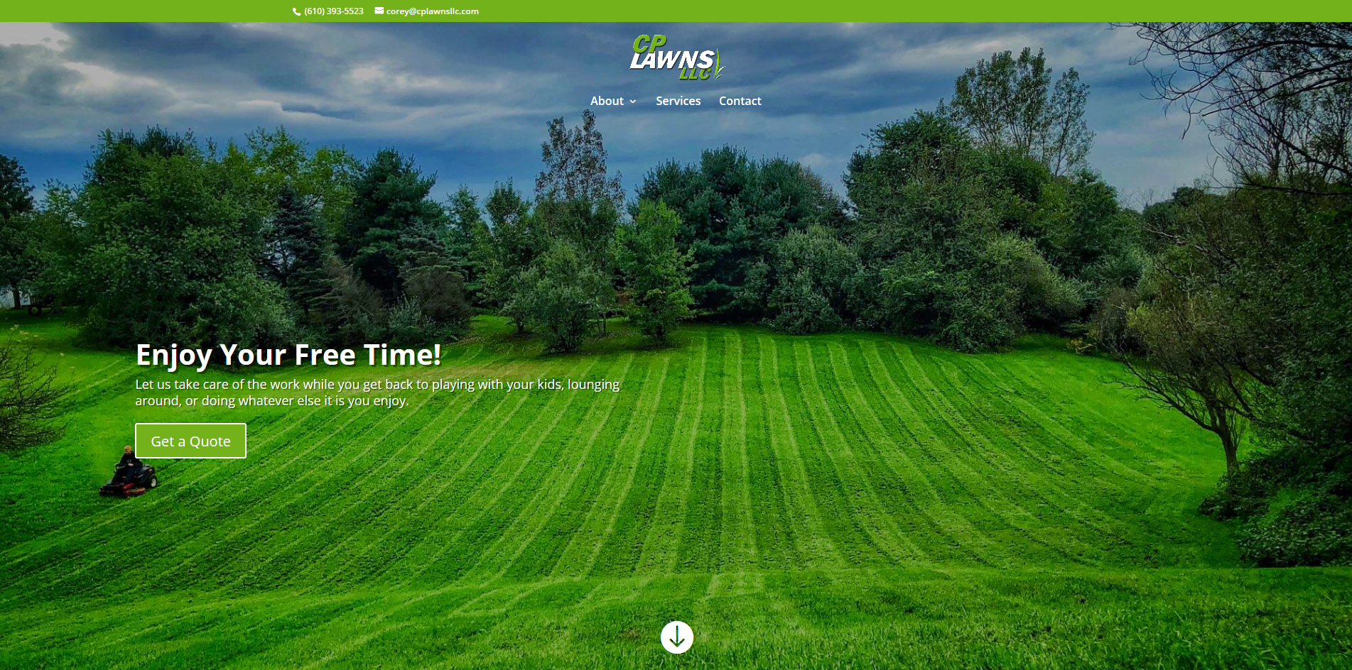 Home page for CP Lawns LLC