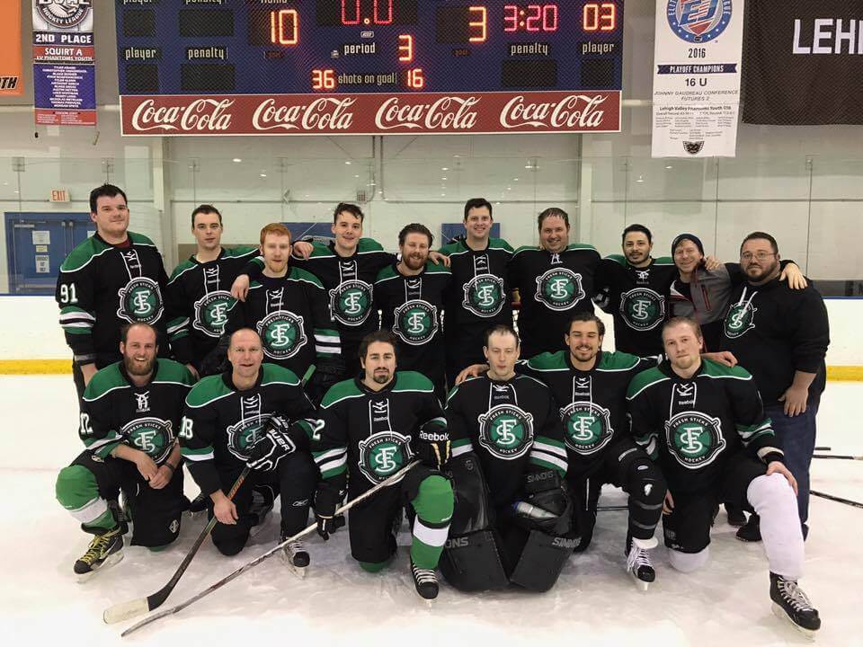 2017 Winter League Fresh Sticks team photo after win