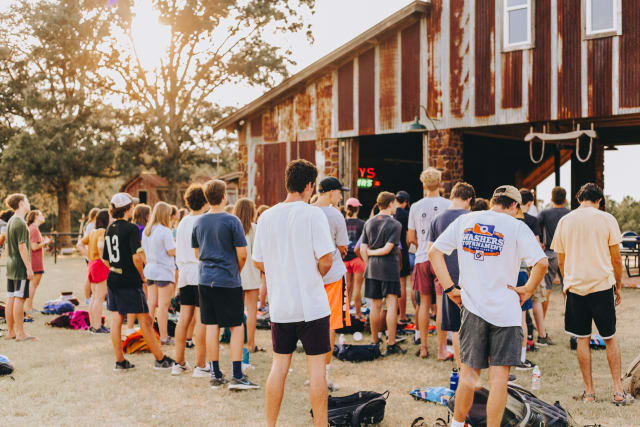 Two-week campers worship together