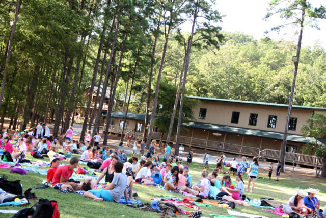 Campers on the lawn