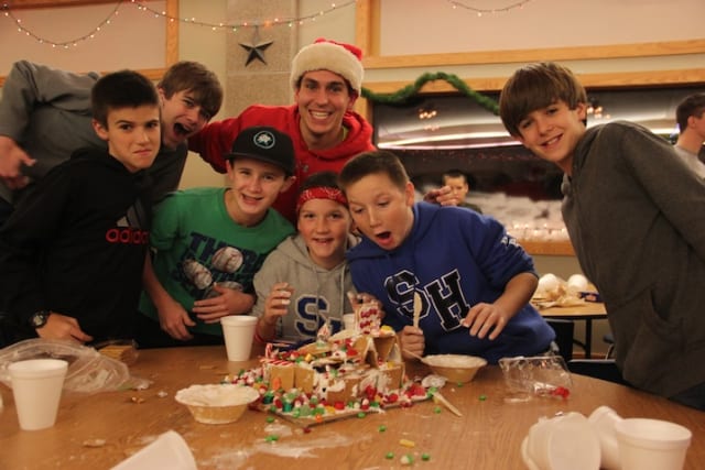 Boys Messy Gingerbread House