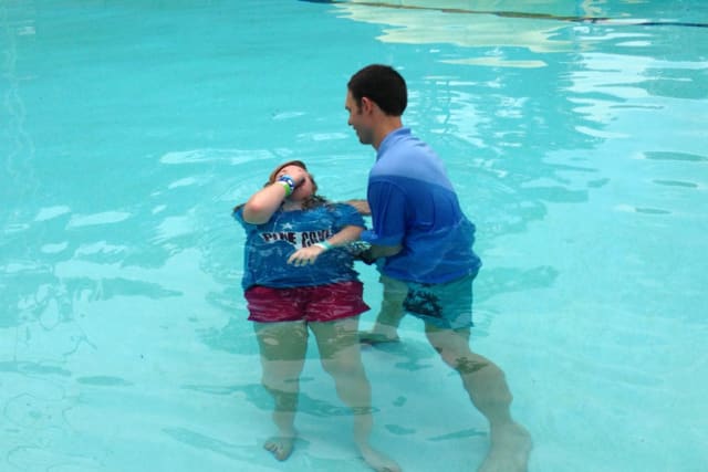 Bunga Baptizing a Camper