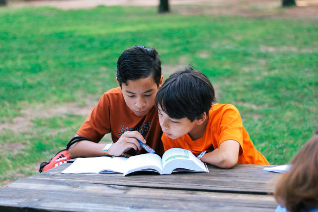 boys studying