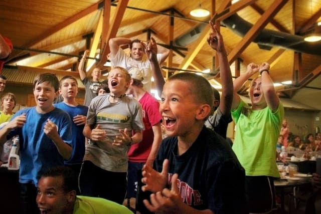 Cheering at Family Camp