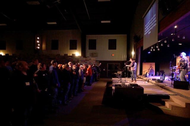 Men Worshipping at Pine Cove Weekend