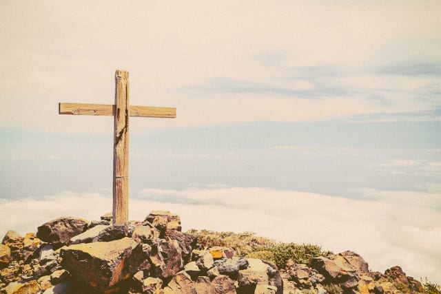 Cross on a mountain top