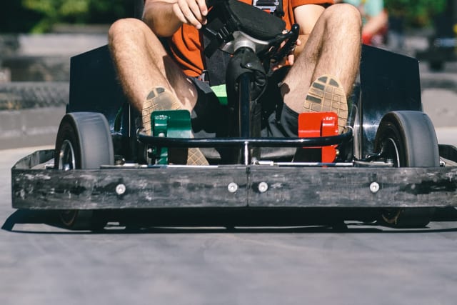 High school campers on a water rocket ride