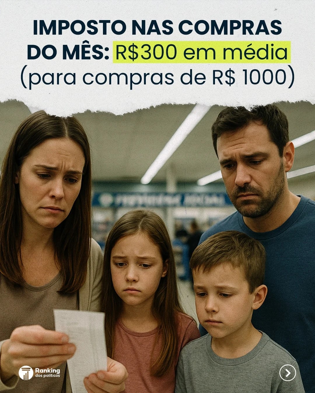 Já que 30% dos gastos em supermercado é imposto 