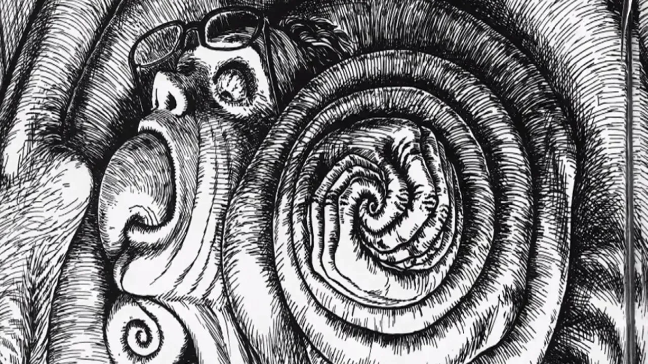 Trecho do mangá "Uzumuaki" de Junji Ito. Uma história sobre obsessão 