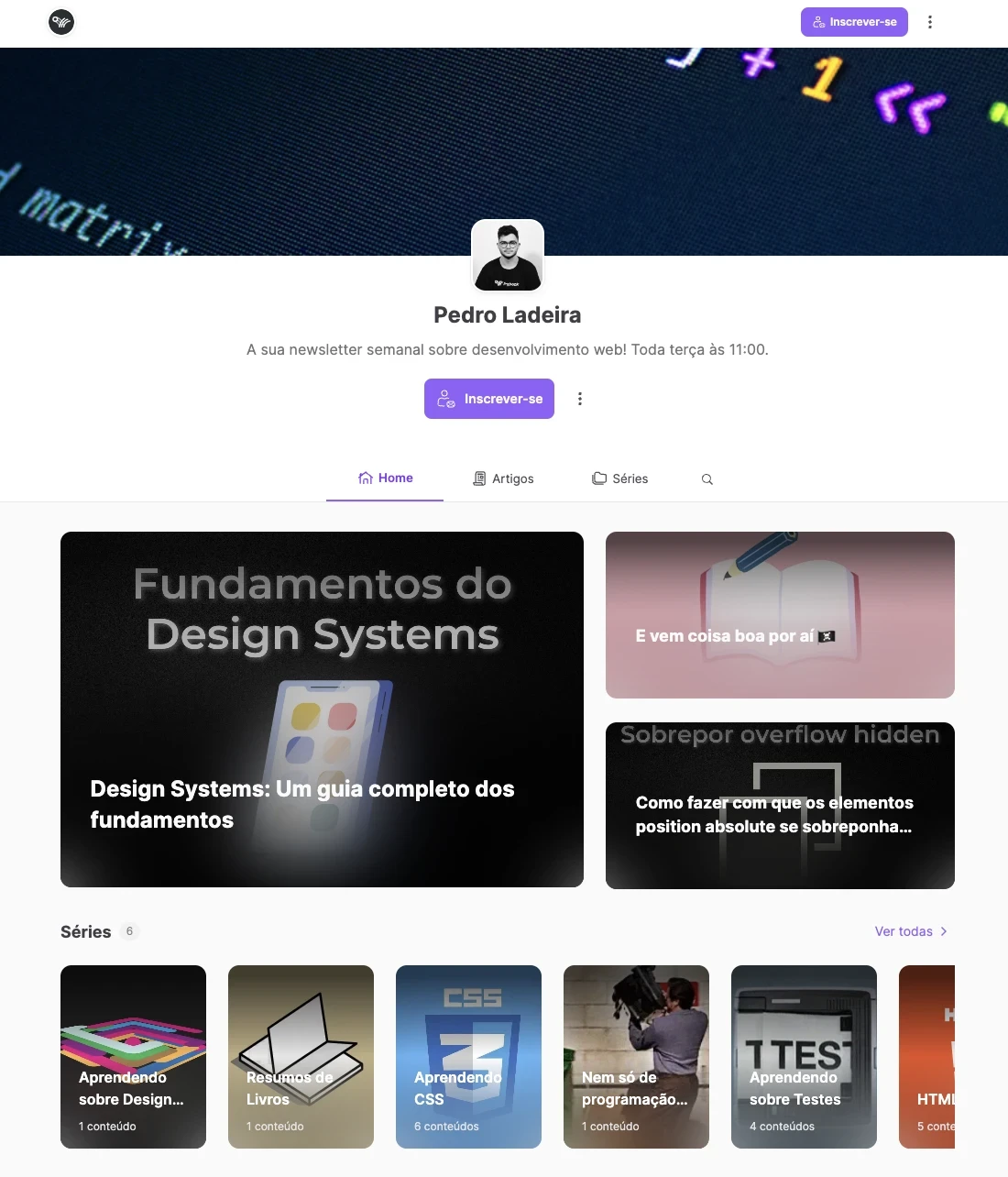 Exemplo do novo layout.